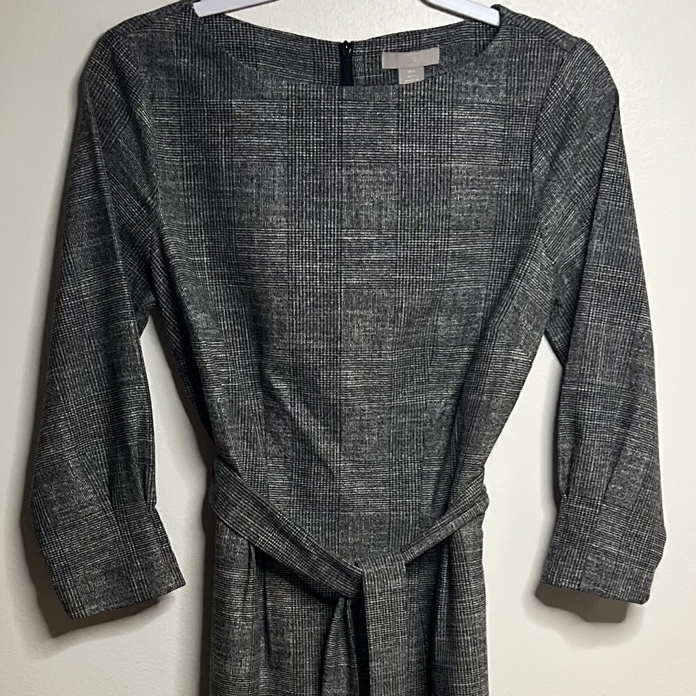 H & M Plaid Tie Dress Size S